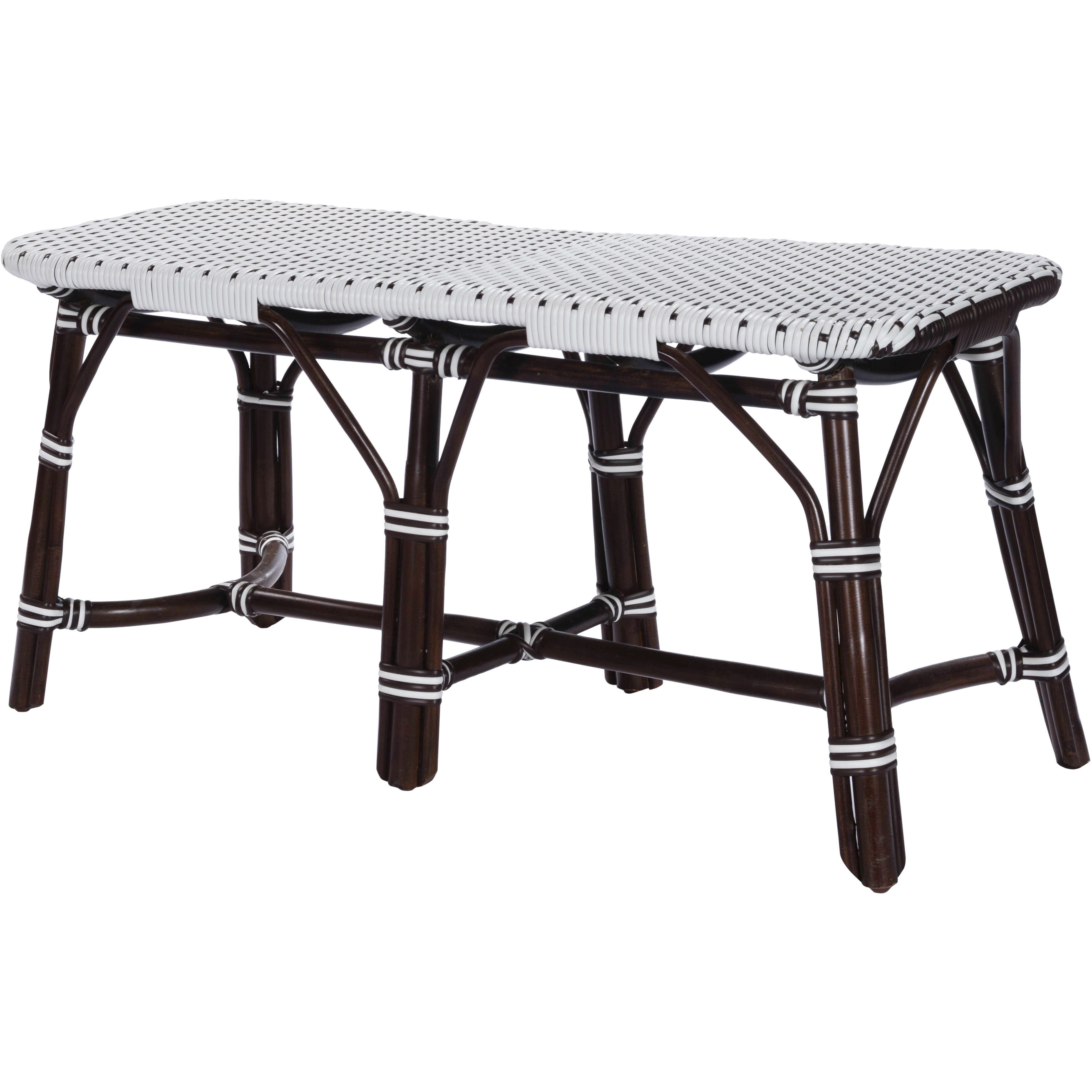 Marcella Dark Brown Rattan Bench