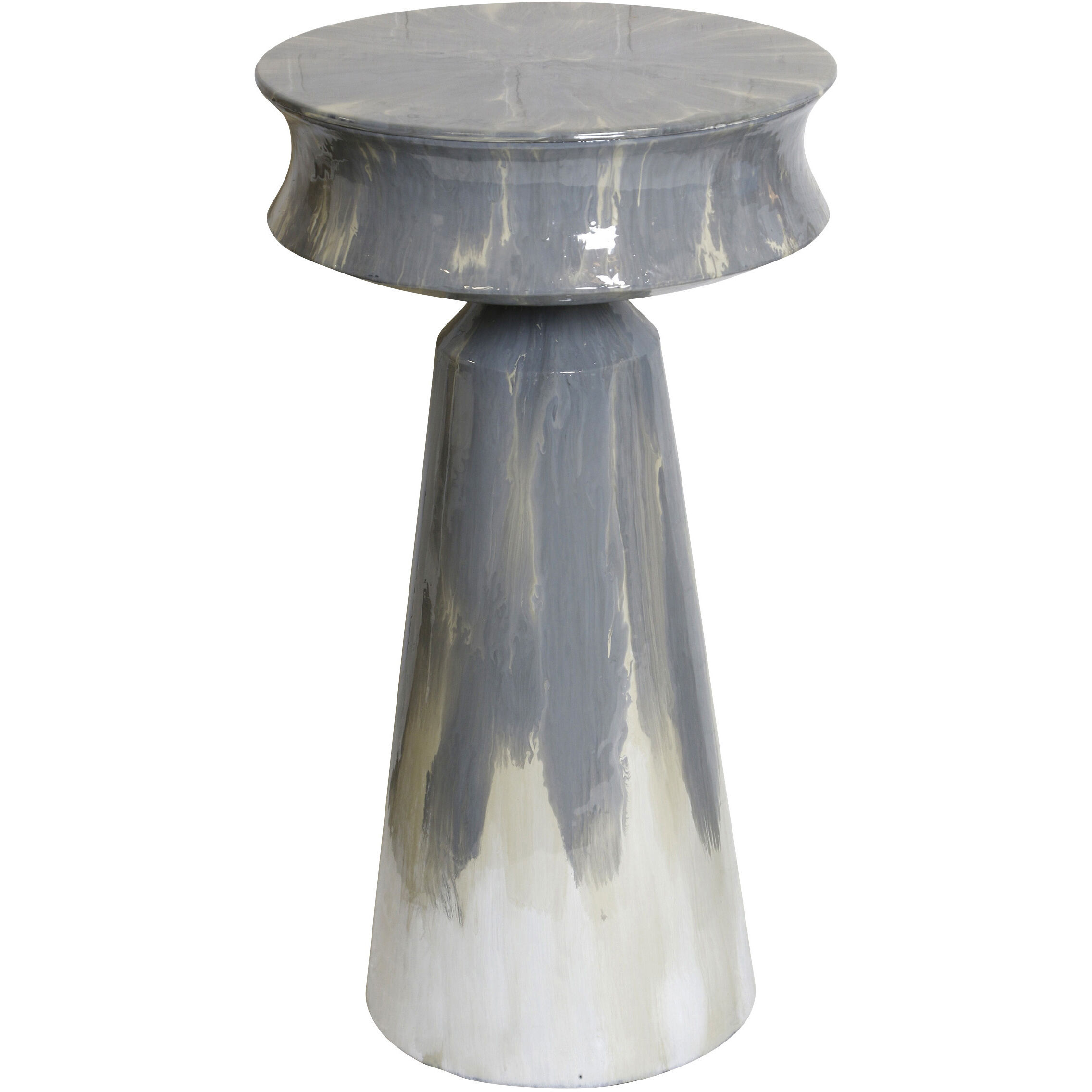Desert Fog 32 X 18 inch Gloss Grey Enamel Side Table
