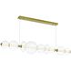 Atomo Linear Chandelier Ceiling Light in Gold, Clear