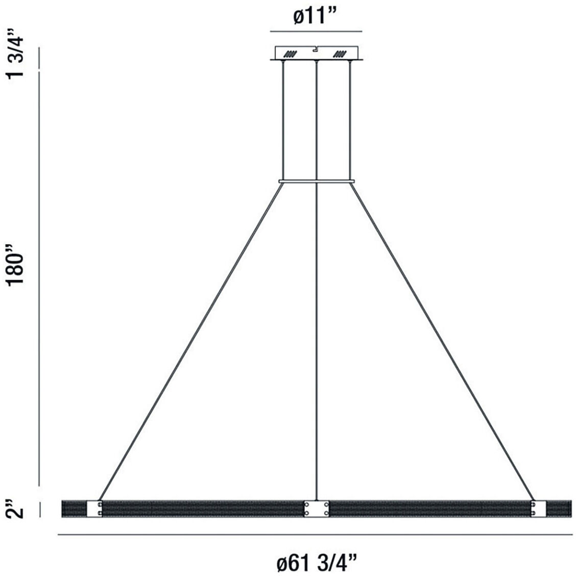 Admiral LED 61.75 inch Gold and Black Chandelier Ceiling Light, Large