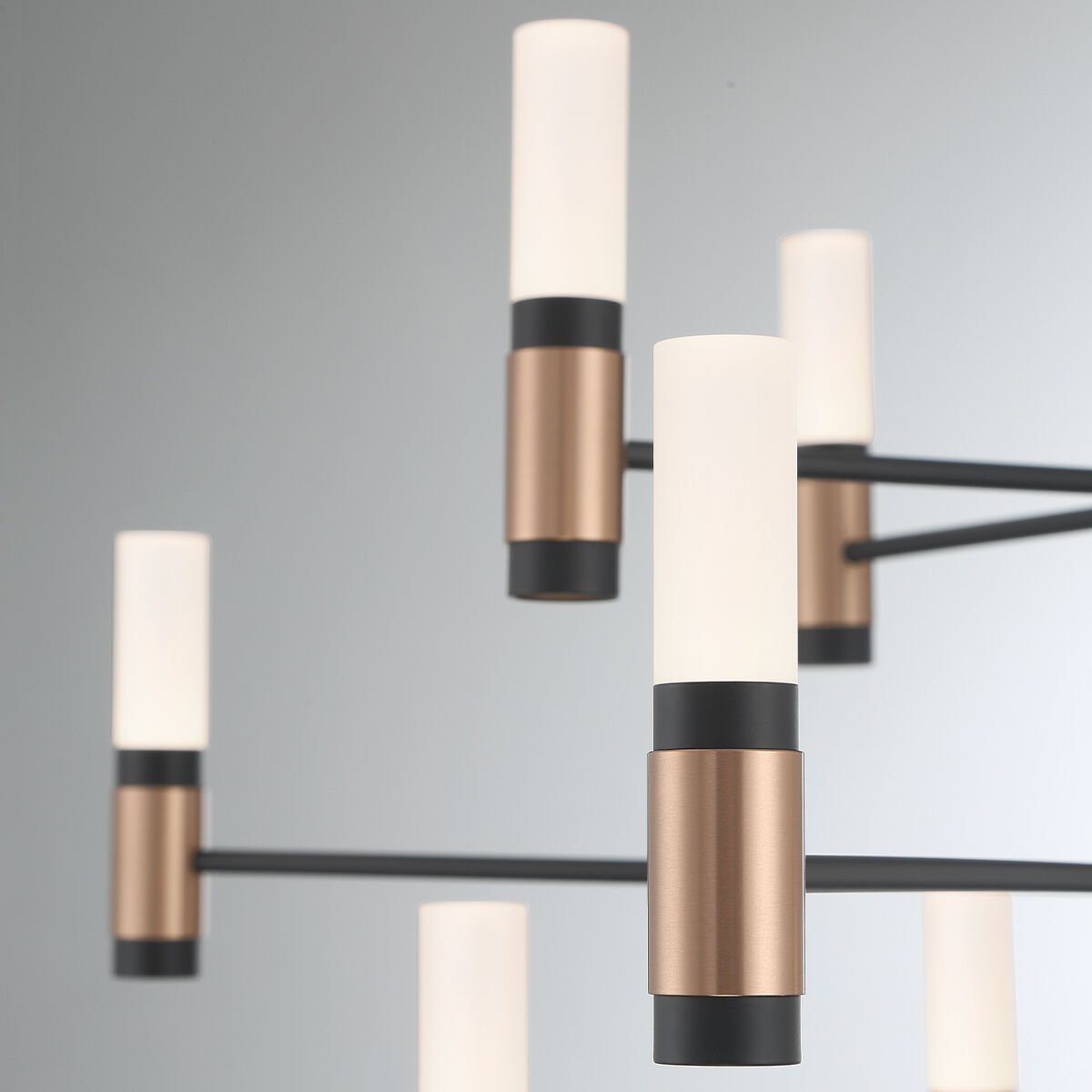 Albany LED 28.75 inch Brass and Black Chandelier Ceiling Light