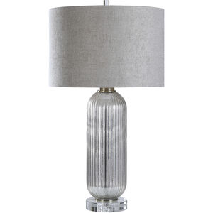 Sawyer 37 inch 150.00 watt Mercury/Clear/Heathered Grey/Silver Sheen Table Lamp Portable Light