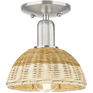 Downtown Urban Natural Ballston Dome 1 Light 7.5 inch Brushed Satin Nickel Semi-Flush Mount Ceiling Light