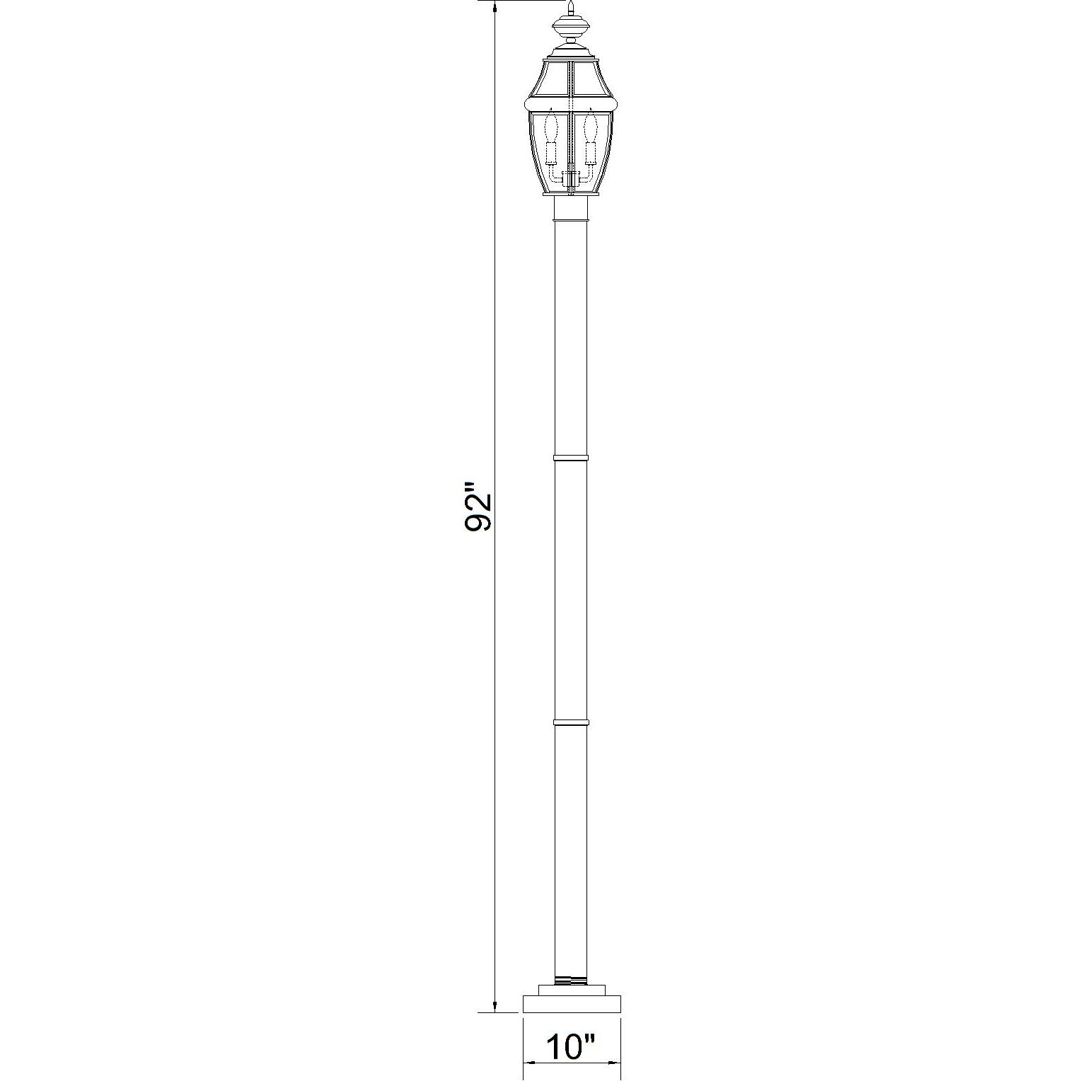 Westover 2 Light 92 inch Black Outdoor Post Mounted Fixture