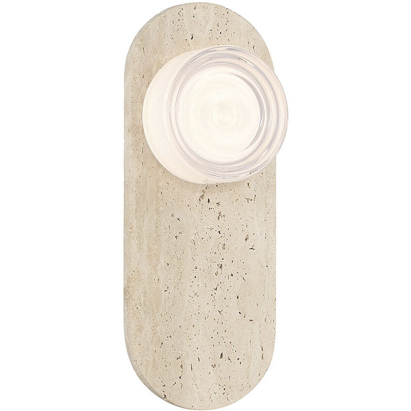 Sternn LED 15 inch Travertine Outdoor Wall Sconce in Clear Smooth