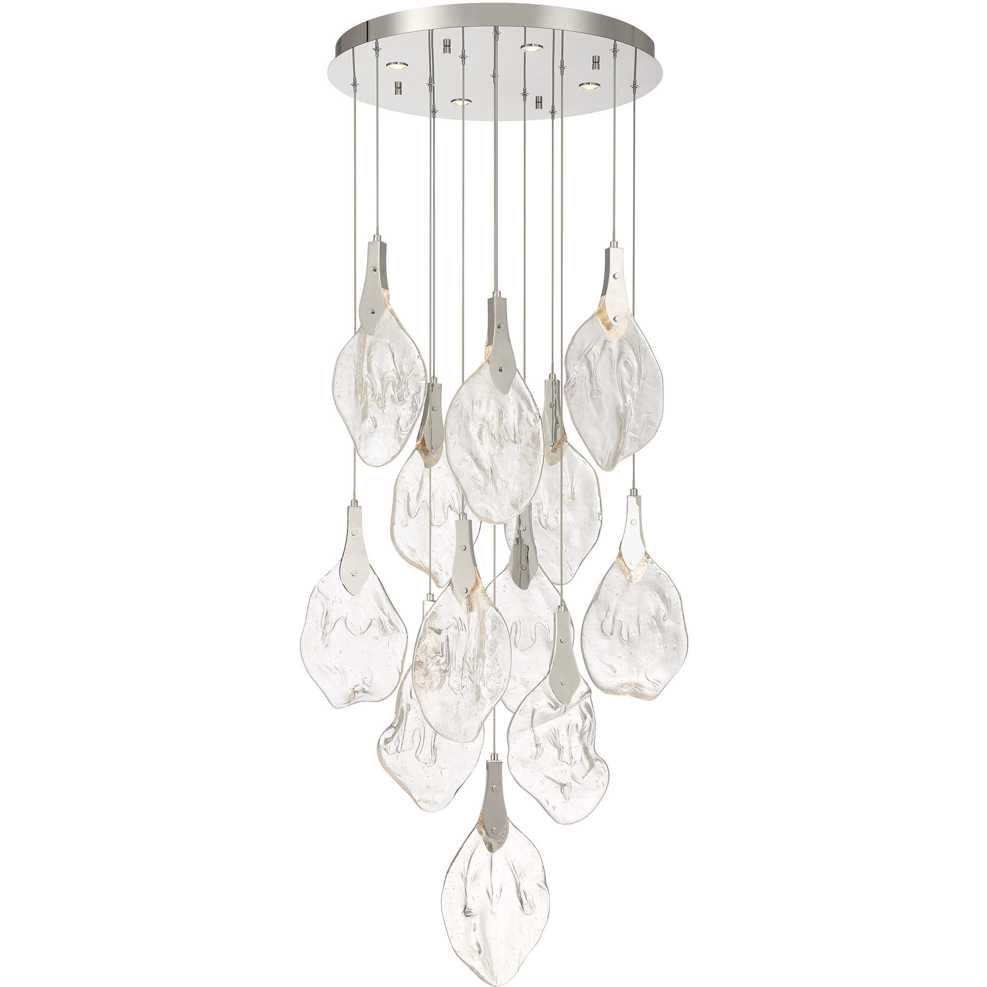 Jateo LED 24 inch Polished Nickel Multi Drop Chandelier Ceiling Light