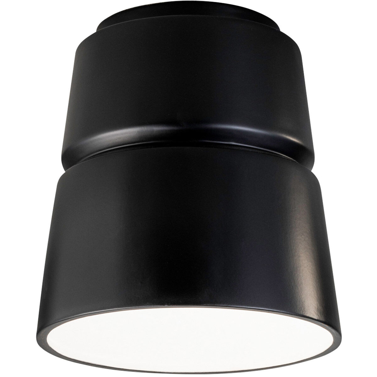 Radiance Collection LED 7.5 inch Gloss Black/Matte White Outdoor Flush-Mount