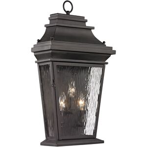 Forged Provincial 3 Light 22 inch Charcoal Outdoor Wall Sconce