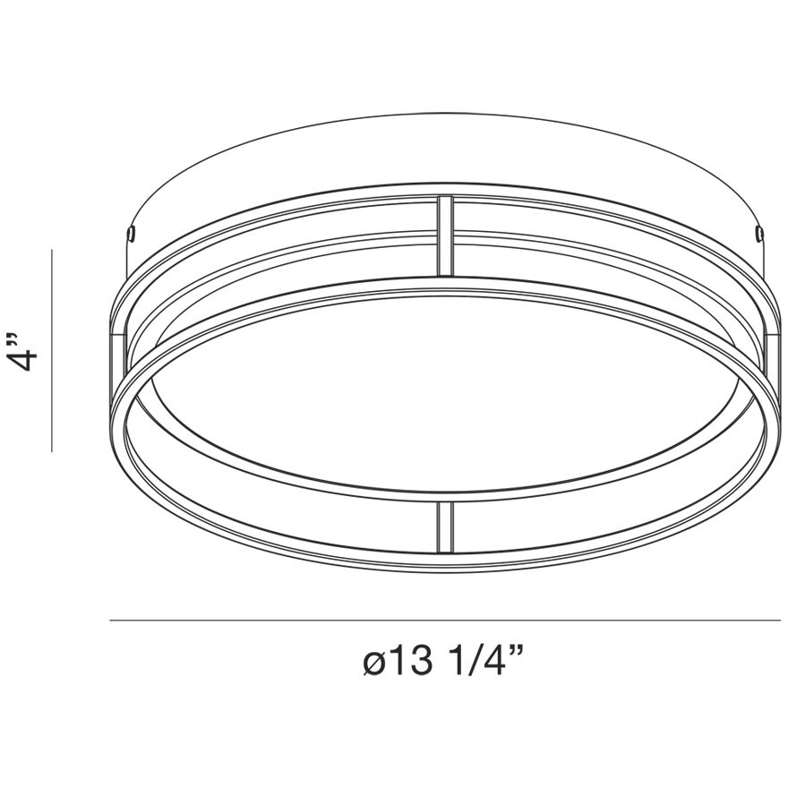Grafice LED 13.25 inch Silver and Black Flush Mount Ceiling Light