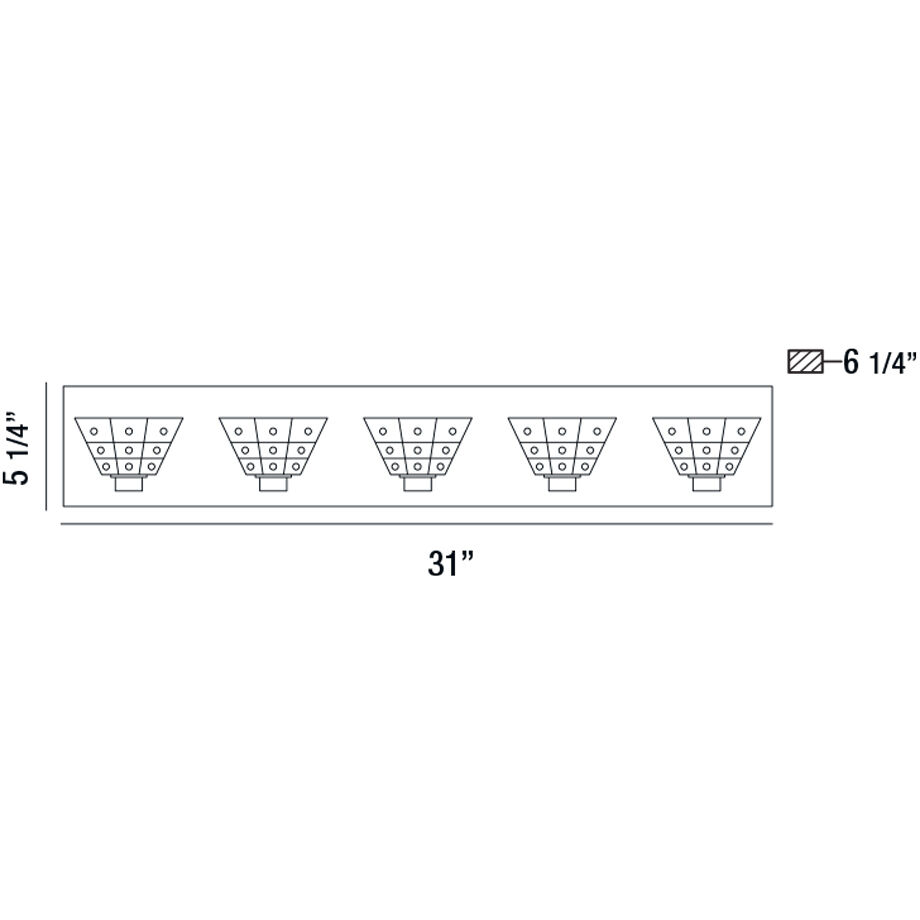 Zilli 5 Light 31 inch Chrome Vanity Light Wall Light