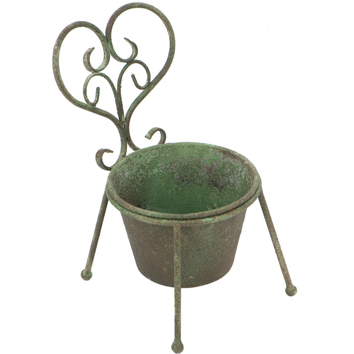 Anita Distressed Green and Gray Plant Stand