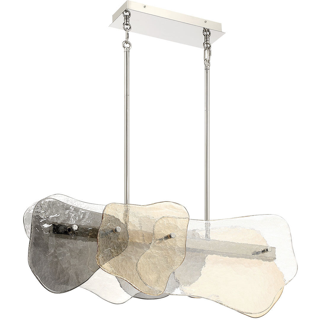 Grotto LED 39.4 inch Polished Nickel Linear Chandelier Ceiling Light