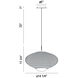 Park LED 14 inch Black Pendant Ceiling Light, Small