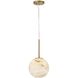 Kepler 1 Light 8 inch Gold Mini Pendant Ceiling Light