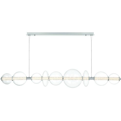 Atomo Linear Chandelier Ceiling Light in Chrome, Clear