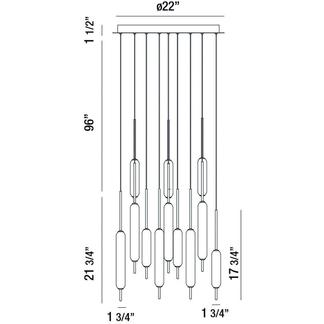 Cumberland LED 22 inch Mix Chandelier Ceiling Light