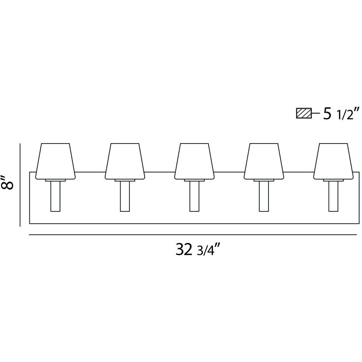 Anglo 5 Light 33 inch Satin Nickel Vanity Light Wall Light