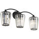 Natalia 3 Light 24.5 inch Black Vanity Light Wall Light