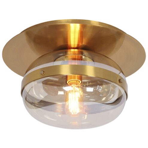 Nottingham 1 Light 10 inch Brass Flush Mount Ceiling Light, Small