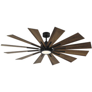 Modern 60 inch Matte Black with Antique Oak Blades Ceiling Fan