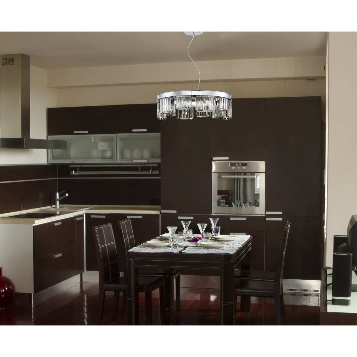 Lumino 8 Light 19 inch Chrome Chandelier Ceiling Light