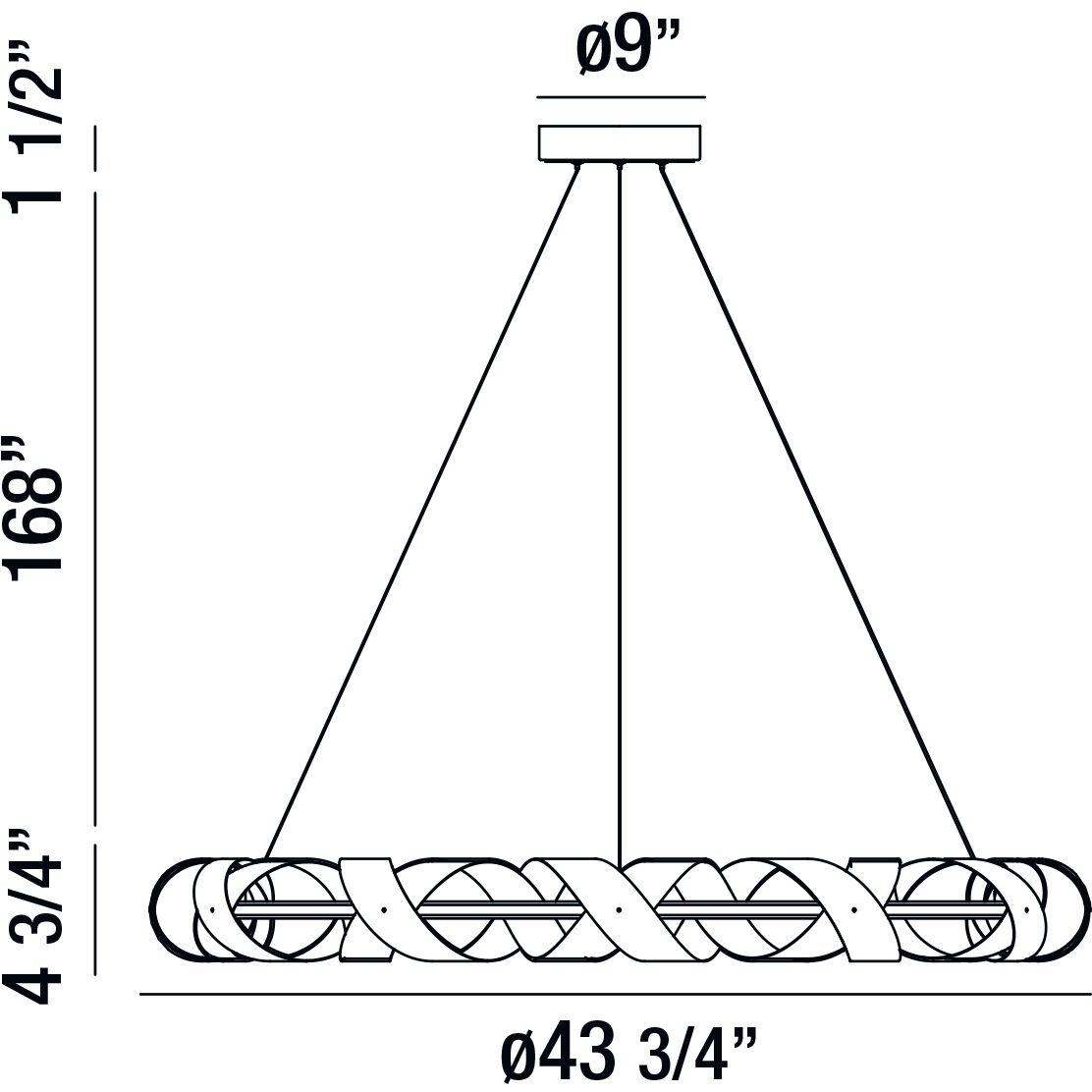 Banderia LED 43.75 inch Bronze and Gold Chandelier Ceiling Light, Large