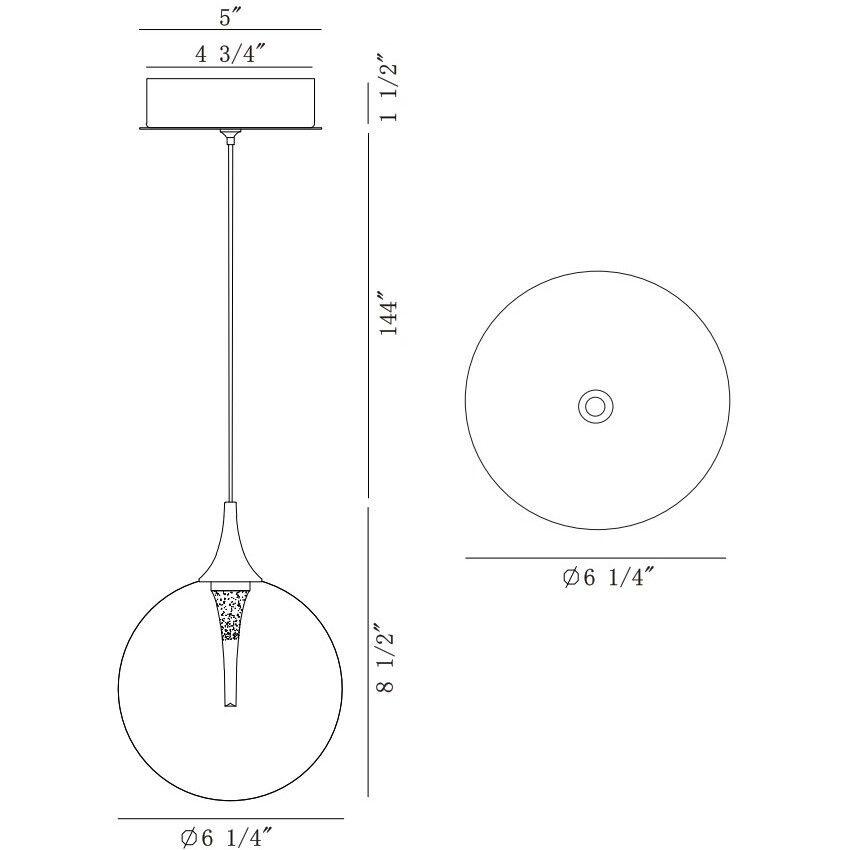 Iissa LED 6.25 inch Matte Black Pendant Ceiling Light in Amber