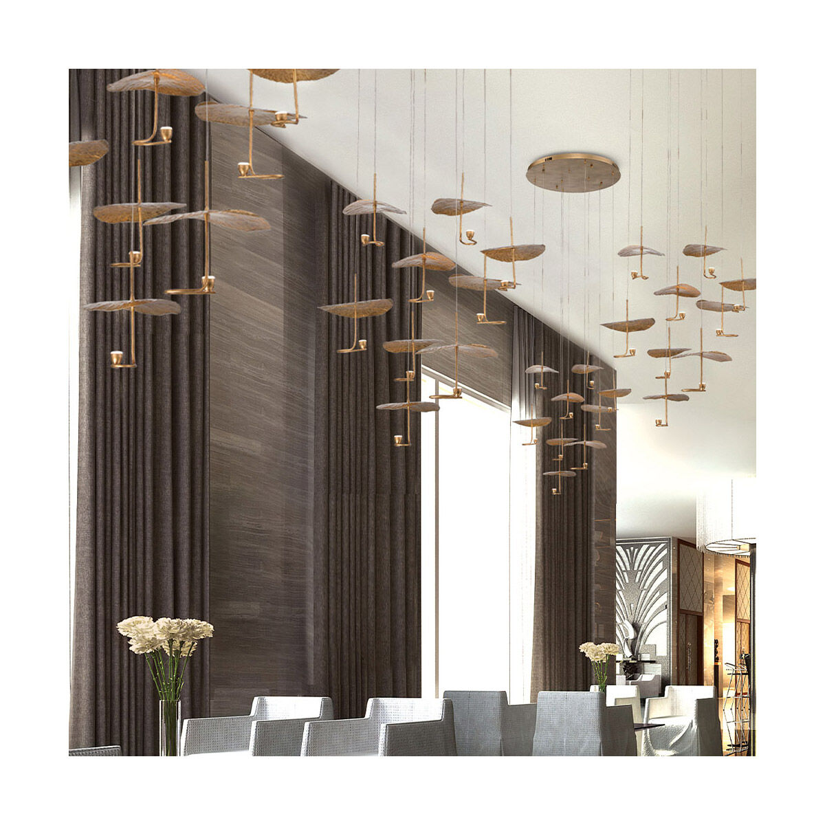 Lagatto LED 36 inch Bronze Chandelier Ceiling Light