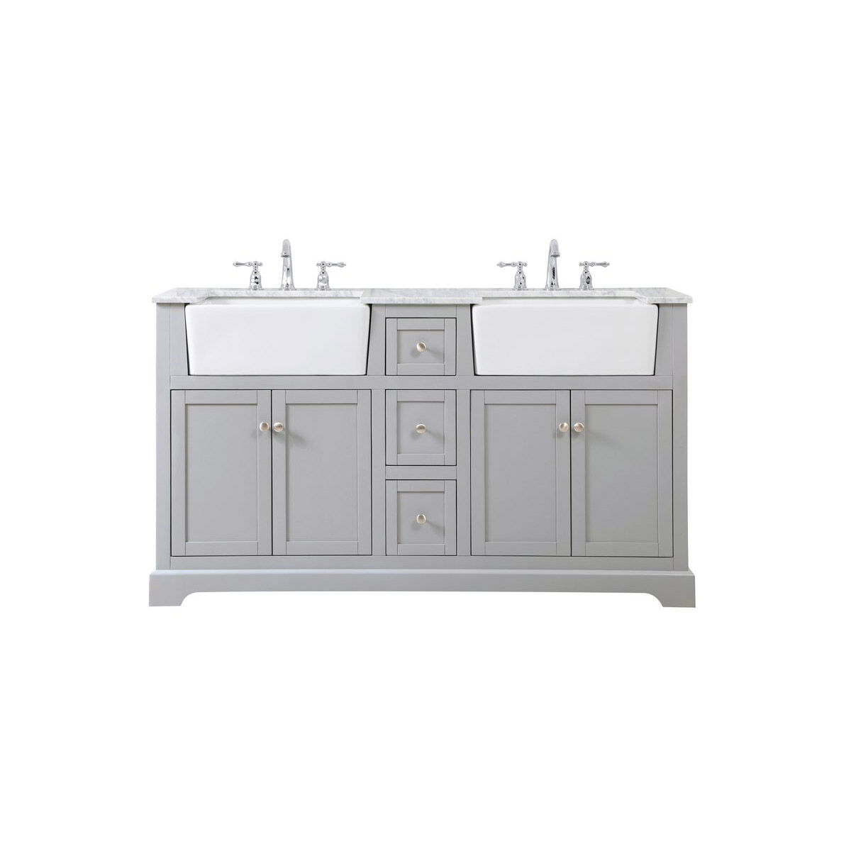 Franklin 60 X 22 X 34.75 inch Grey Bathroom Vanity Cabinet