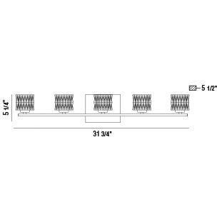 Guelph LED 32 inch Chrome Vanity Light Wall Light