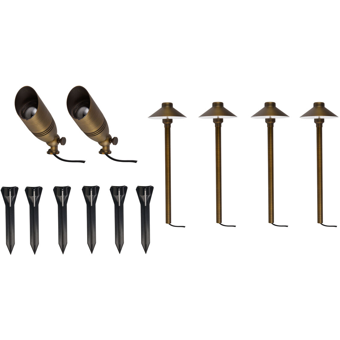Anthony Antique Brass Outdoor Landscape Starter Kit
