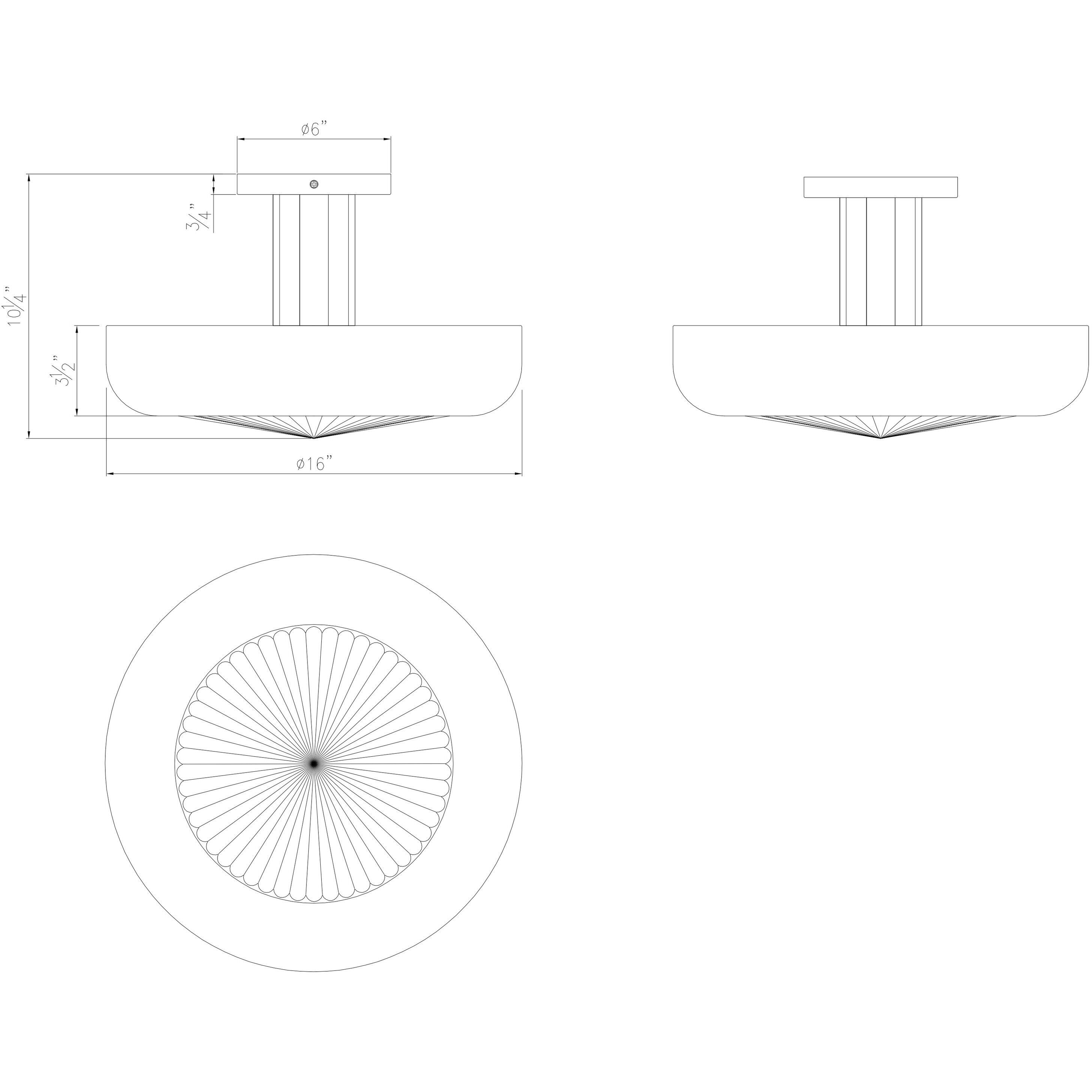 Macey LED 16 inch Antique Brass Semi-Flush Mount Ceiling Light