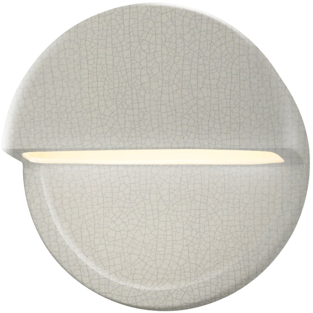 Ambiance LED 8 inch White Crackle ADA Wall Sconce Wall Light, Closed Top Fixture, Dome