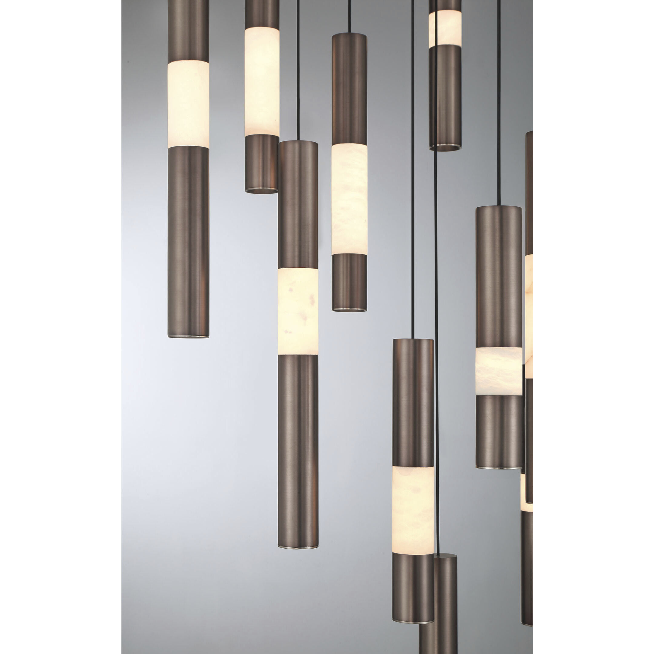 Ronda LED 32 inch Harlow Bronze Multi Drop Chandelier Ceiling Light