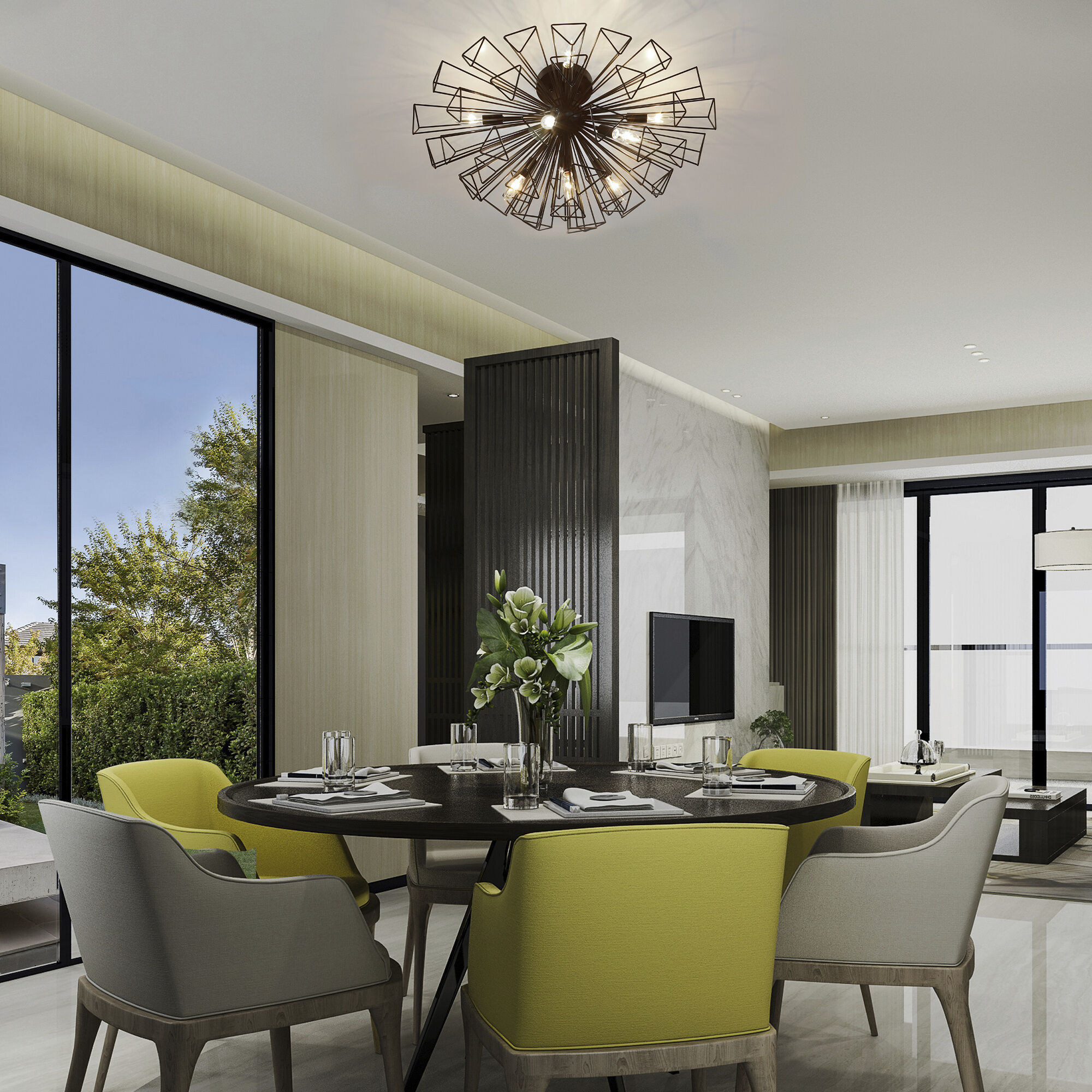 Dendelio 9 Light 22.5 inch Black Chandelier Ceiling Light