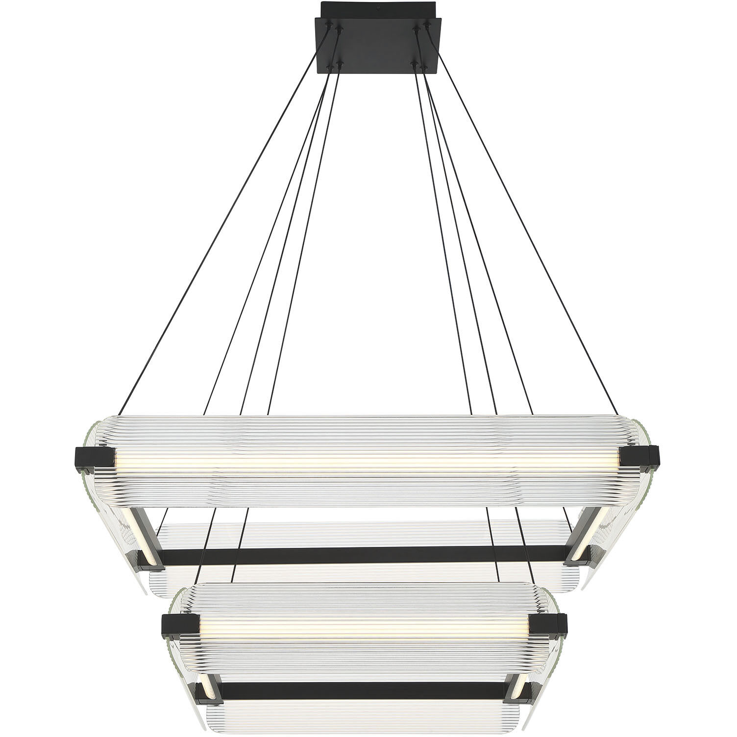 Neoness LED 34.25 inch Matte Black Grand Chandelier Ceiling Light in Clear