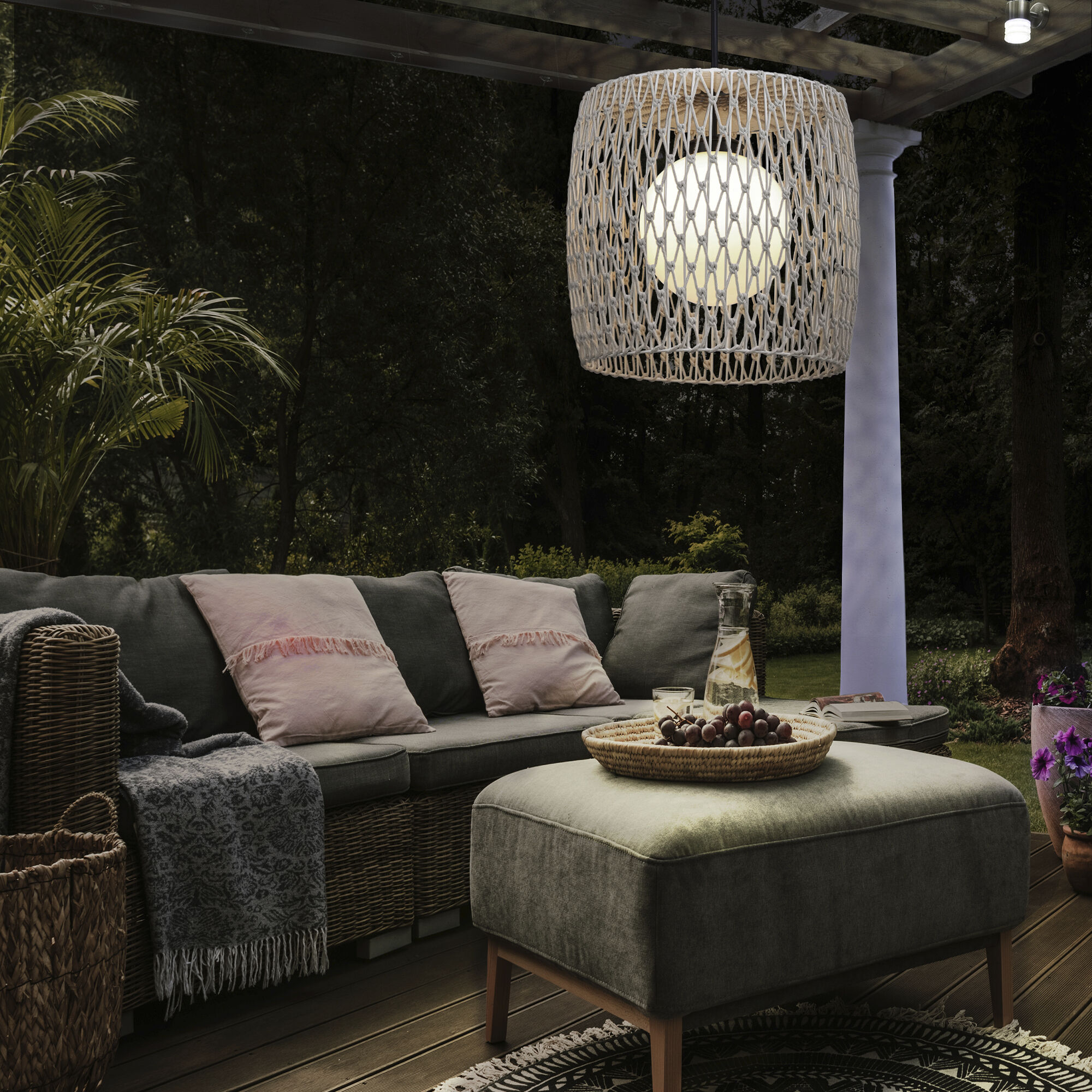 Lara 1 Light 18 inch Black Outdoor Pendant, Both Indoor/Outdoor