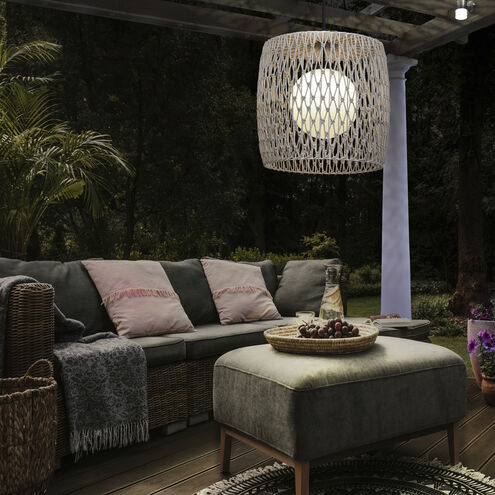 Lara 1 Light 18 inch Black Outdoor Pendant, Both Indoor/Outdoor