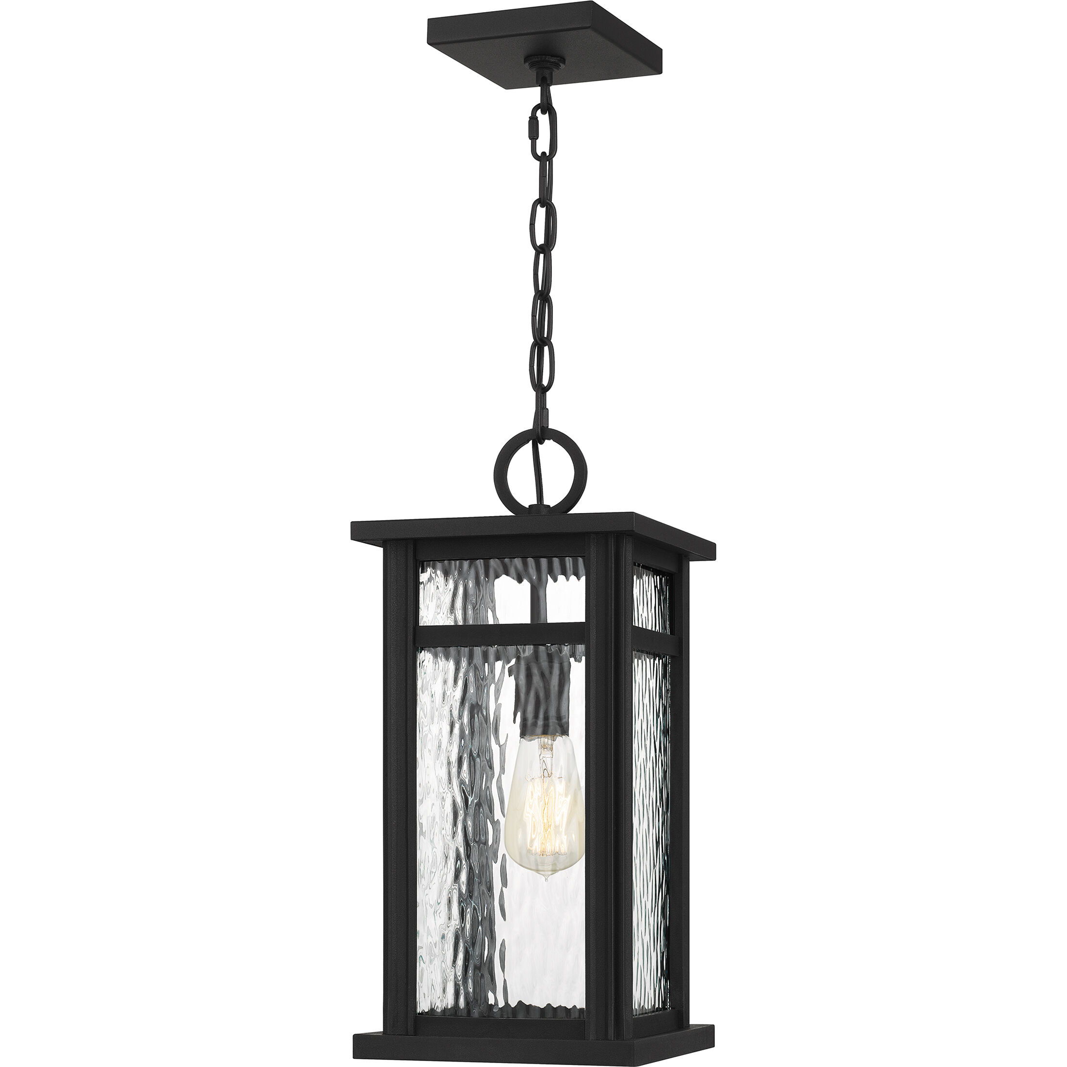 Moira 1 Light 8 inch Earth Black Outdoor Hanging Lantern, Large