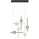 Barletta 6 Light 7.75 inch Gold and Black Chandelier Ceiling Light