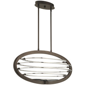 Ombra LED 17 inch Dark Bronze and Polished Nickel Chandelier Ceiling Light