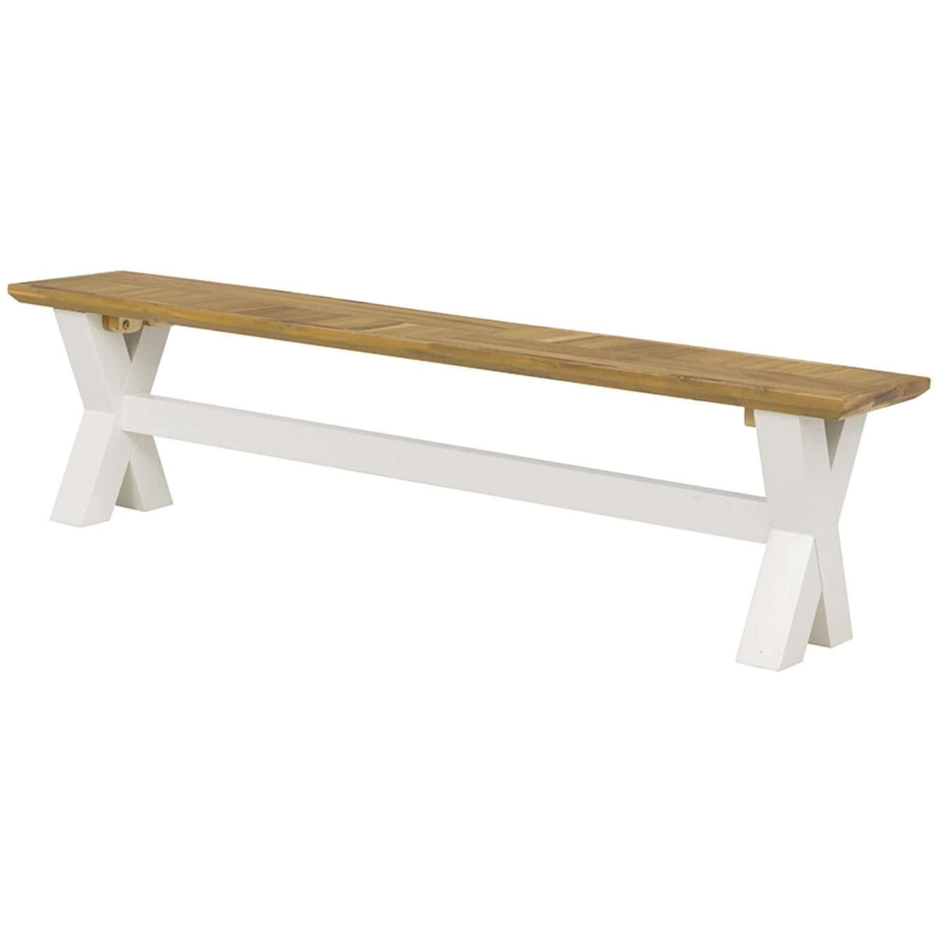 Anita White and Brown Bench