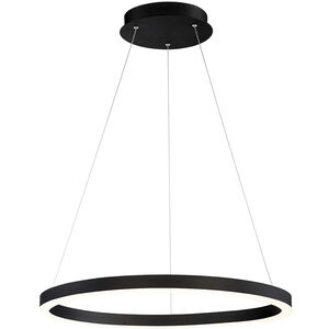 Spunto LED 28 inch Matte Black Chandelier Ceiling Light, Small