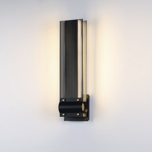 Admiral 1 Light 19.25 inch Gold and Black Outdoor Wall Sconce in Black and Gold