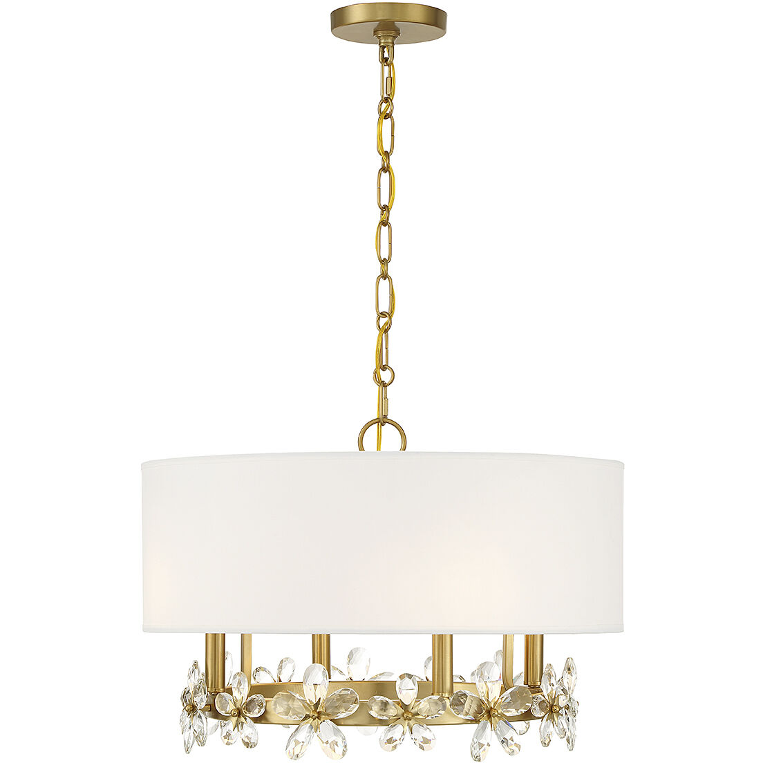 Dahlia 4 Light 21 inch Warm Brass Pendant Ceiling Light