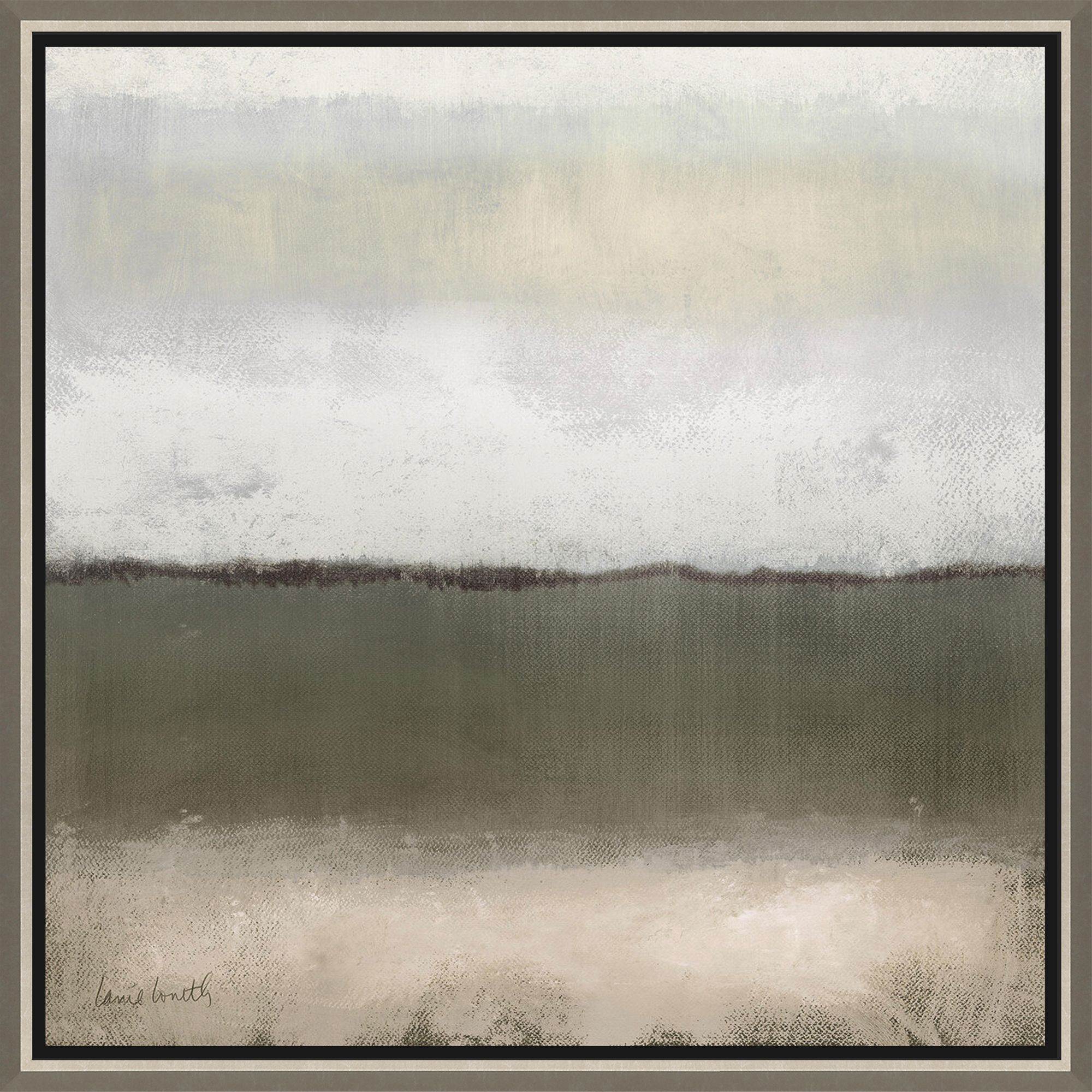 Clouds on Olive Green and Beige and Brown and Multi Canvas