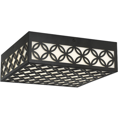 Clover 1 Light 12 inch Black Outdoor LED Flush Mount