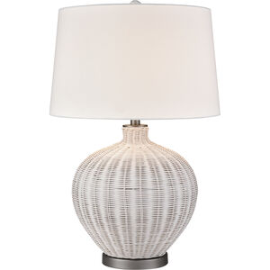 Brinley 29 inch 150 watt White with Pewter Table Lamp Portable Light