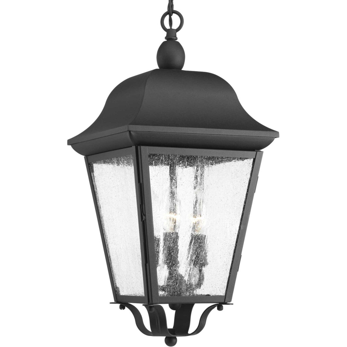 Kiawah 3 Light 10 inch Textured Black Outdoor Hanging Lantern, Design Series