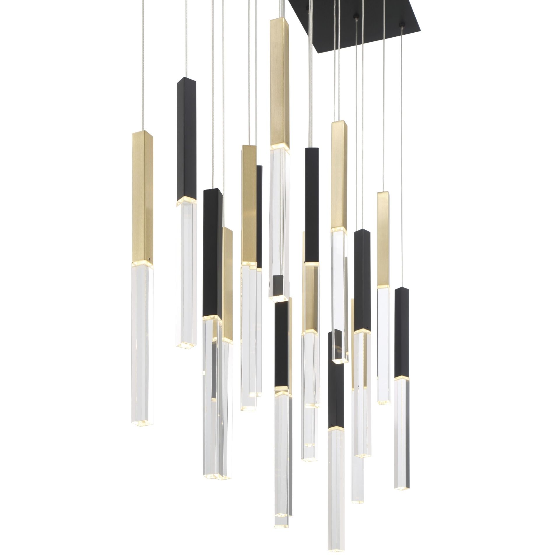 Benicio LED 9.75 inch Gold and Black Chandelier Ceiling Light